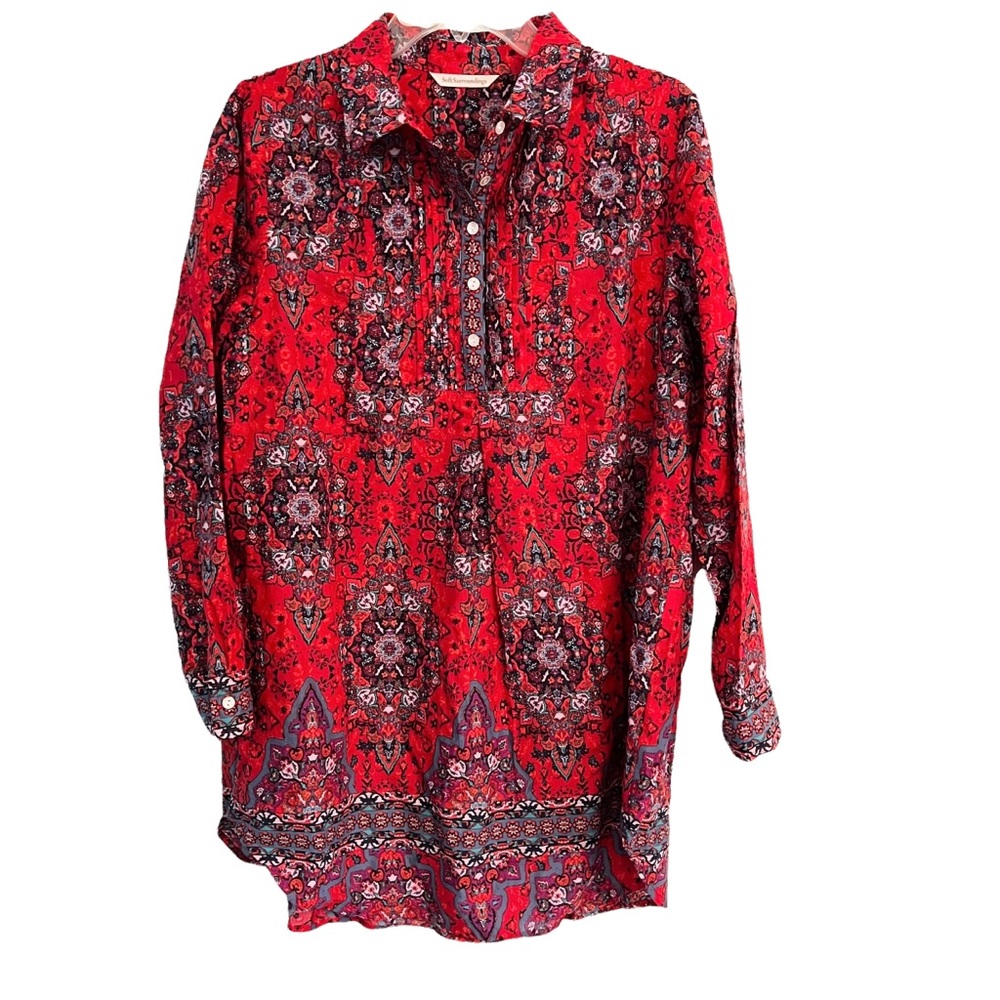 Soft Surroundings Crimson Paisley Tunic